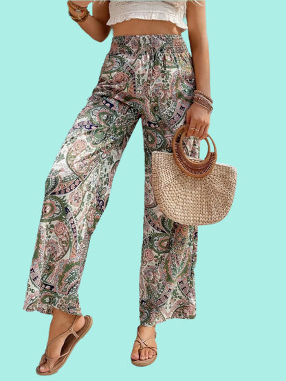 Printed Wide Leg Pants