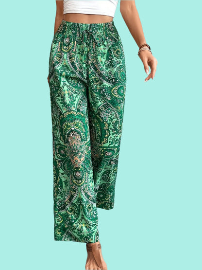 Printed Wide Leg Pants