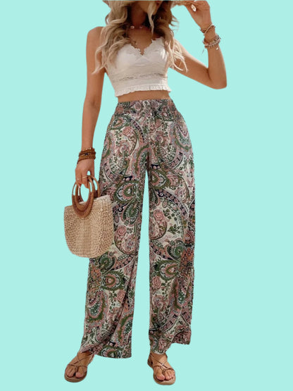 Printed Wide Leg Pants