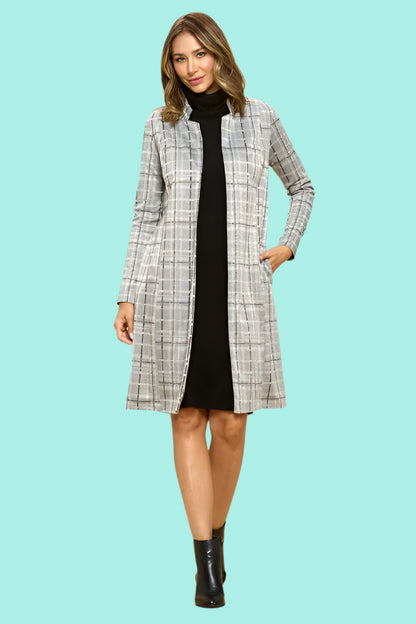 Plaid Open Coat