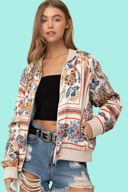 Reversible Satin Paisley Bomber Jacket