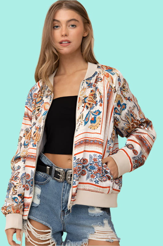 Reversible Satin Paisley Bomber Jacket