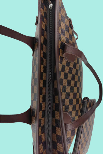 Checkered Plaid PVC Two-Piece Bag Set