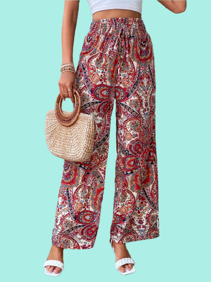 Printed Wide Leg Pants