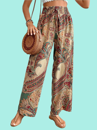 Printed Wide Leg Pants