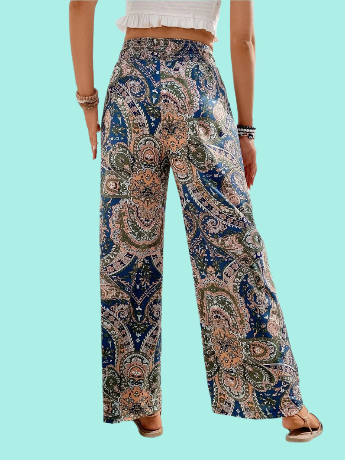 Printed Wide Leg Pants