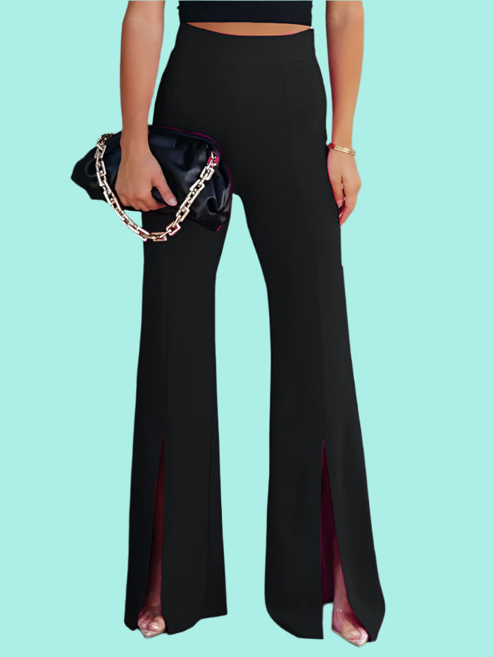 Front Slit Flare Leg Pants