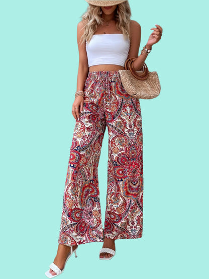 Printed Wide Leg Pants