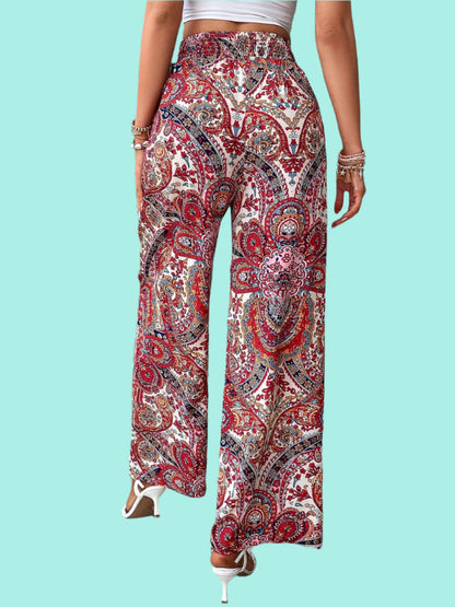 Printed Wide Leg Pants