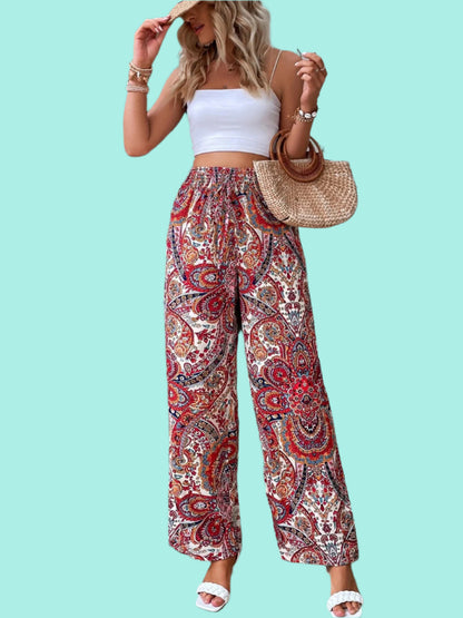 Printed Wide Leg Pants