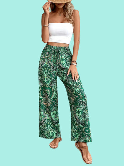 Printed Wide Leg Pants