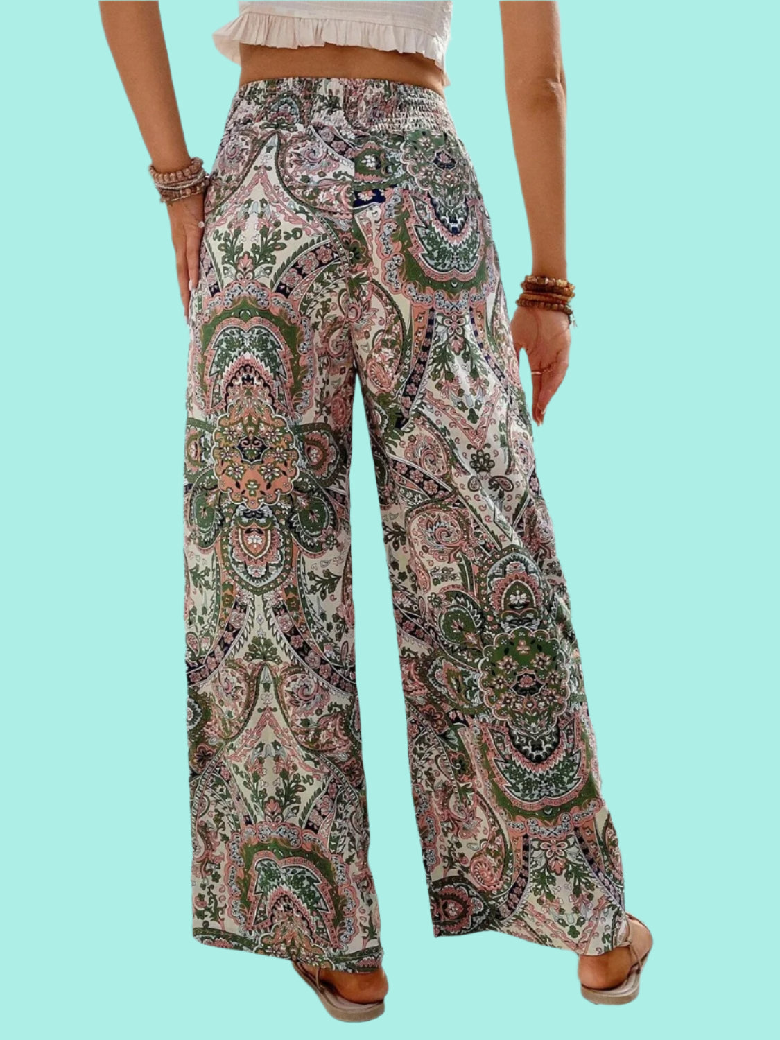 Printed Wide Leg Pants