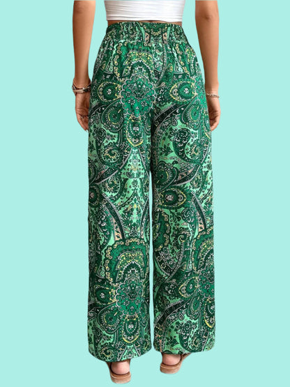 Printed Wide Leg Pants