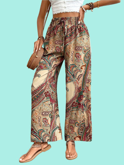 Printed Wide Leg Pants