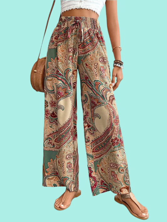 Printed Wide Leg Pants