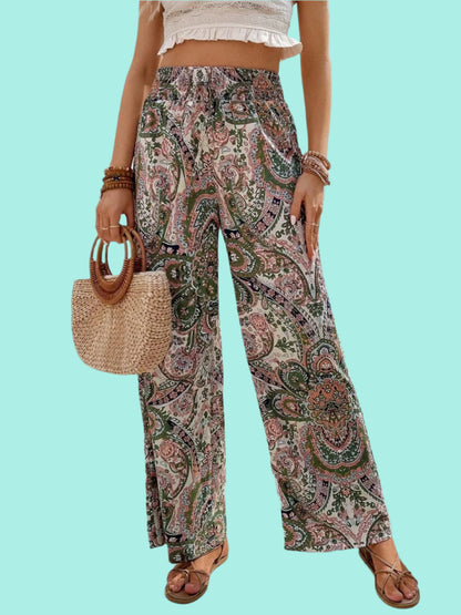 Printed Wide Leg Pants