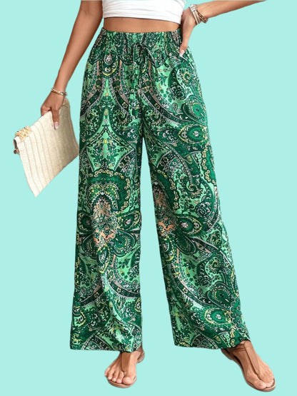 Printed Wide Leg Pants