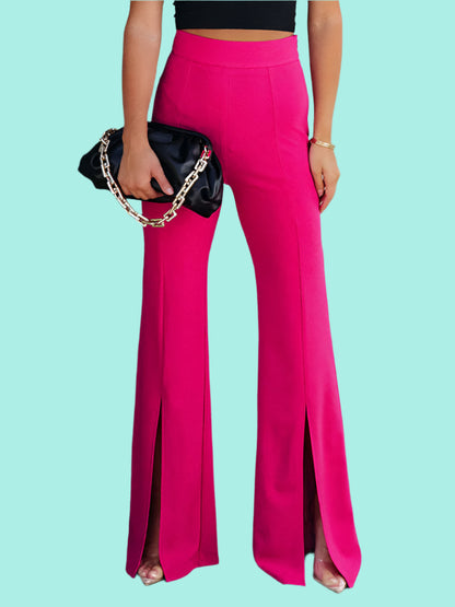 Front Slit Flare Leg Pants