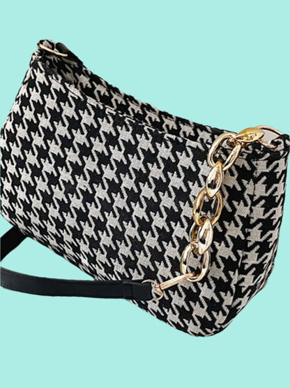 Houndstooth Polyester Handbag