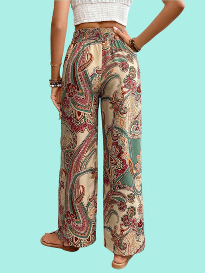 Printed Wide Leg Pants